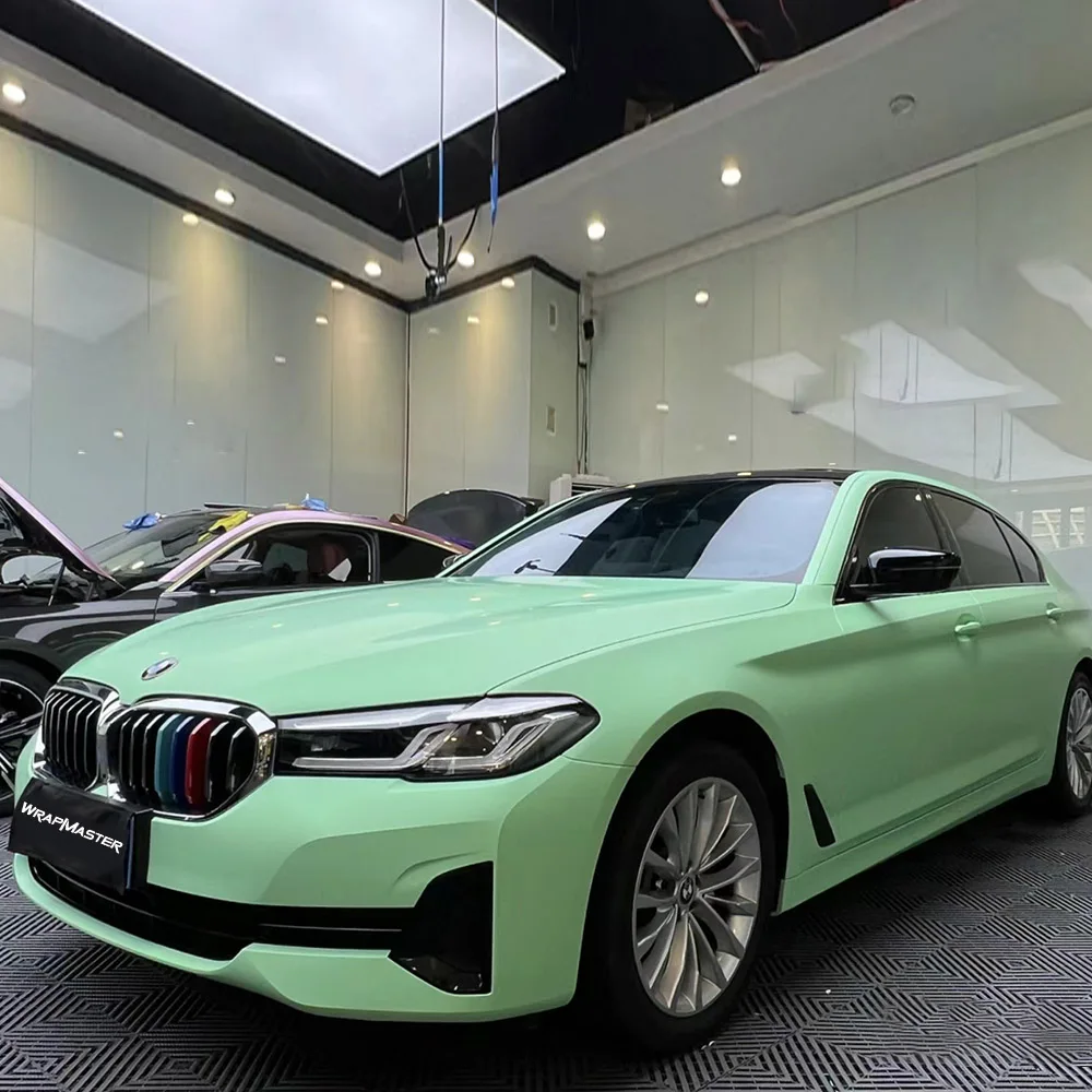 Wrapmaster 5M/10M/18M High Quality Ultra Matte Light Lime Green Vinyl Car Wrap Material For Sale