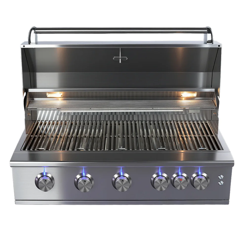 Professional Modern Luxurious Outdoor Kitchen Island Cart  Built-in BBQ Grills Durable  Household Use Store