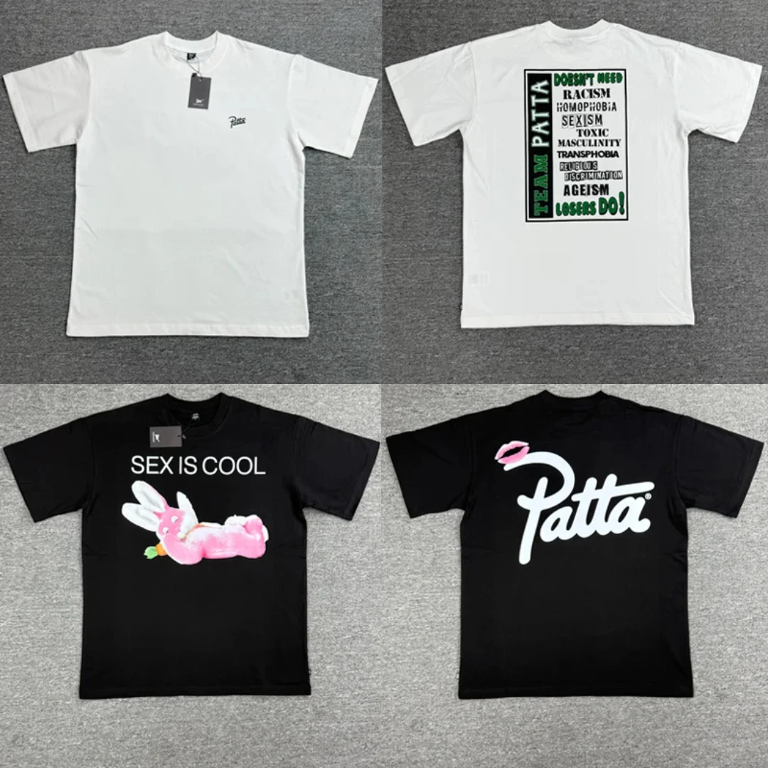 Patta T-shirt Men Women Summer Loose Casual Cotton Top Tee High Street Letter Print PATTA Short Sleeve