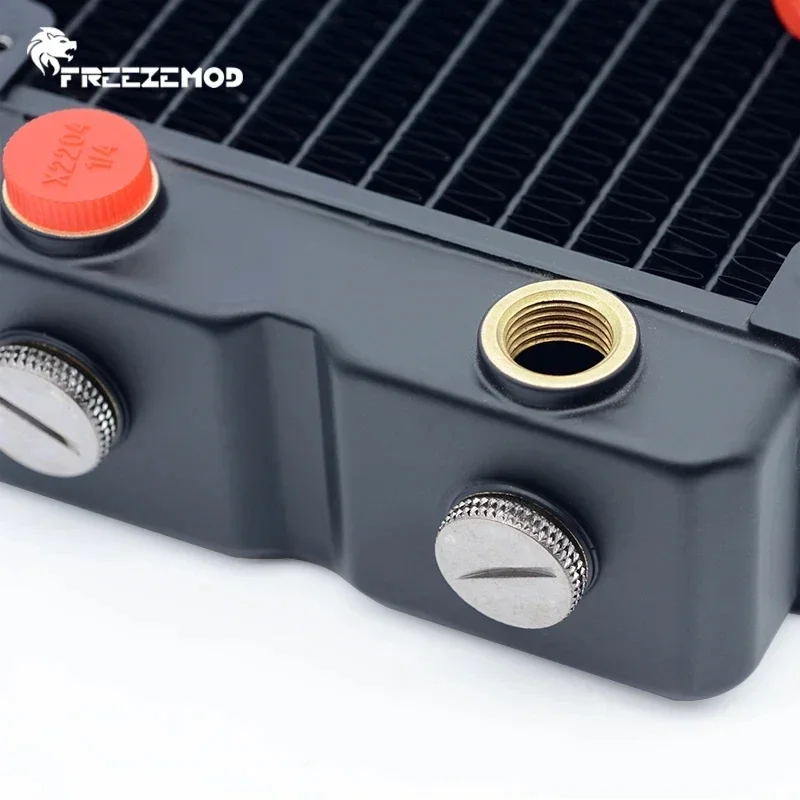 FREEZEMOD 480 مشعاع تبريد المياه PC غرفة تبريد المياه النحاسية 12 قناة 45 مم سميكة لنظام تبريد المياه