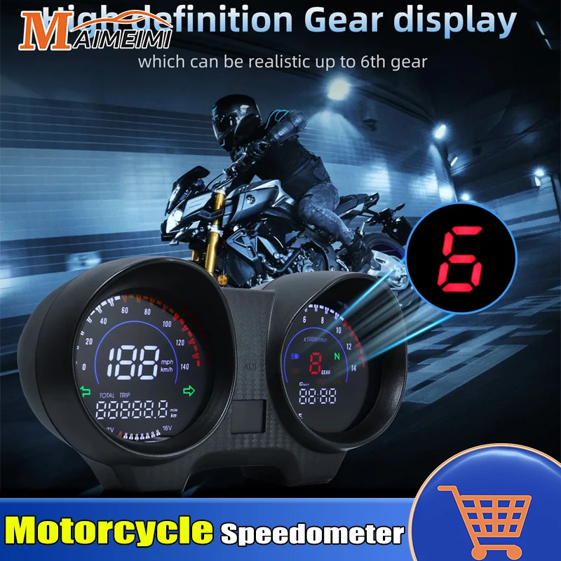 LED Digital Dashboard Motorcycle RPM Meter Speedometer Odometer Fuel Gauge For Brazil TITAN 150 for Honda CG150 Fan150 2010 2012