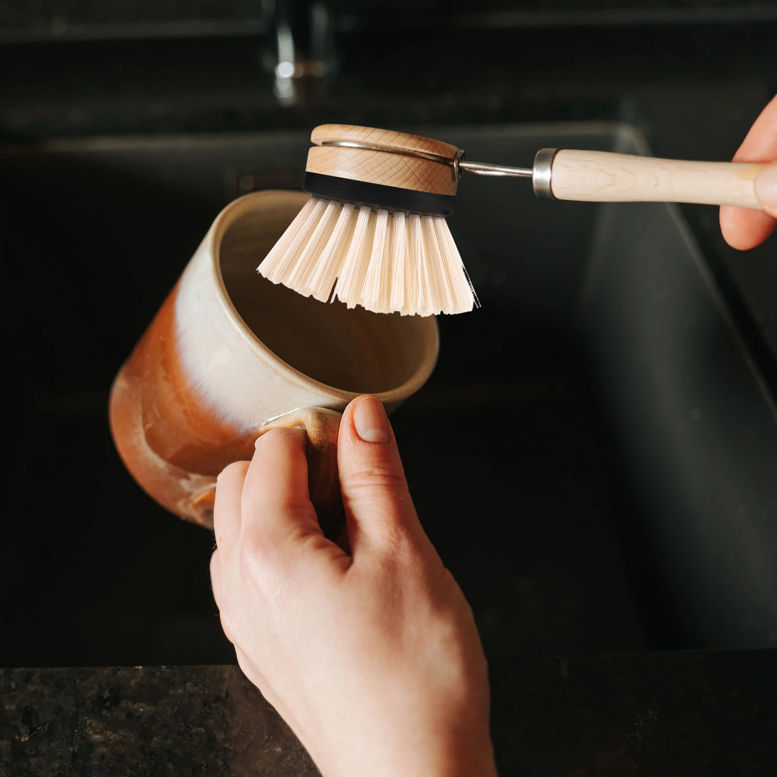 

1pcs Dish Brush Refill Head Sturdy Replacement Scrubber For Kitchen Pots Pans Multi-Use Easy Replace Bowl Cleaning Brush Refill