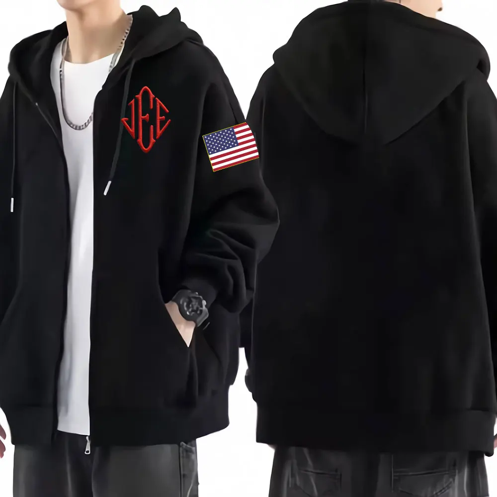 2026 פופ ג'פרי אפיסטון רקמה קלאסית קפוצ'ון רוכסן גברים נשים פליס אביב סתיו סווטשירטים מעיל מעילים נעימים במידות גדולות