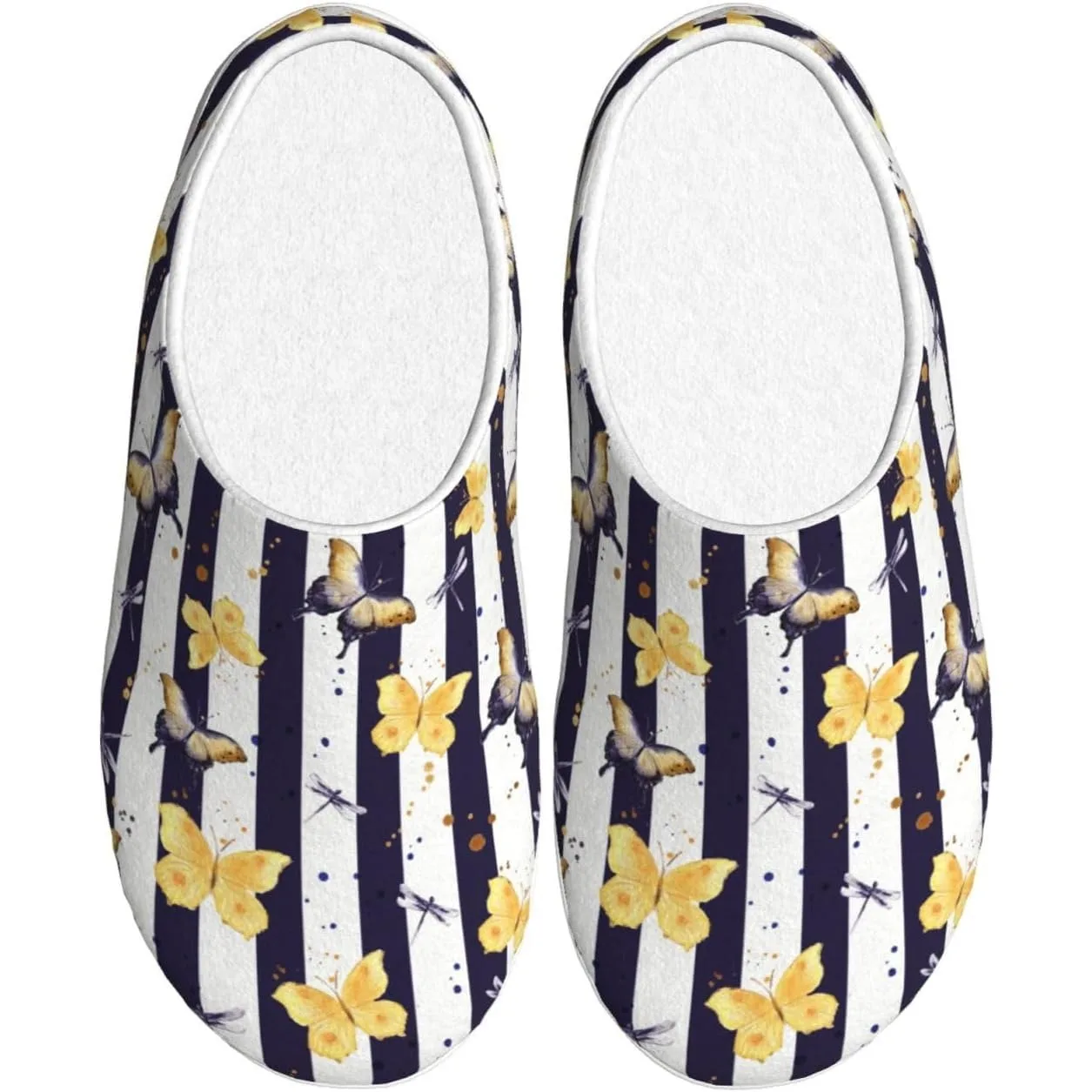 

Dragonfly Stripes Butterfly Adult Cotton Slippers Home House Indoor Shoes