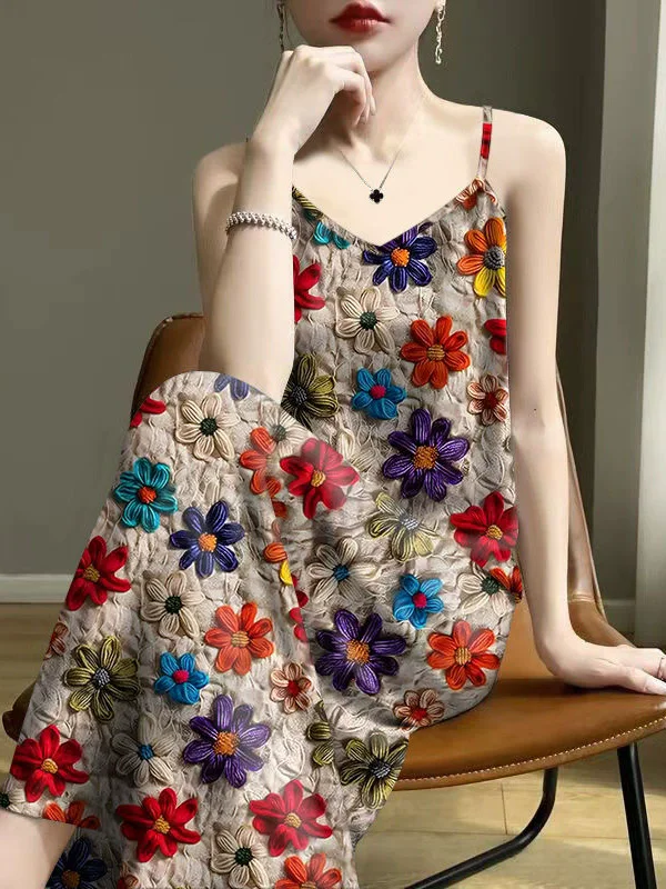 

Женское платье с оборками, летняя жилетка без рукавов на бретельках, большие размеры, большая блузка без бретелек с цветочным принтом 3D, повседневные макси-платья в стиле бохо