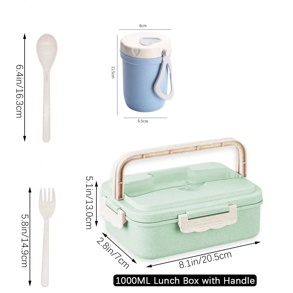 Bento Box Adult Lunch Box Containers Microwave Dishwasher Safe with 3 Compartment Leakproof Reusable Salad Snackle Box