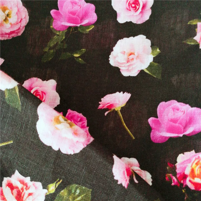 

OEM Custom Designs Digital Printed 100% Linen Fabric For Garment