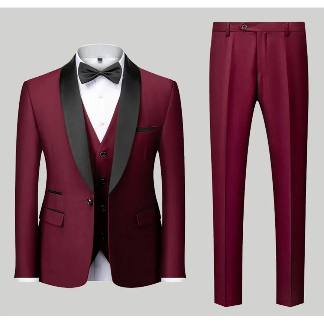 High Quality Fashion Men'S 3 Pieces Suit Formal Business Notch Lapel Slim Fit Blazer For Wedding(Blazer+Vest+Pants) Customized