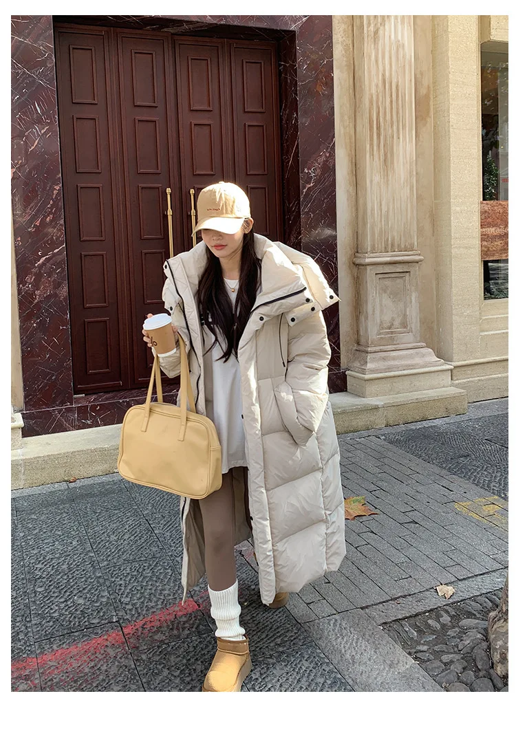 

Winter New Fashion Women's Solid Color Casual Trendy Simple Basic Loose Long Sleeve Hooded Quilted Coats Female Parkas Clothes