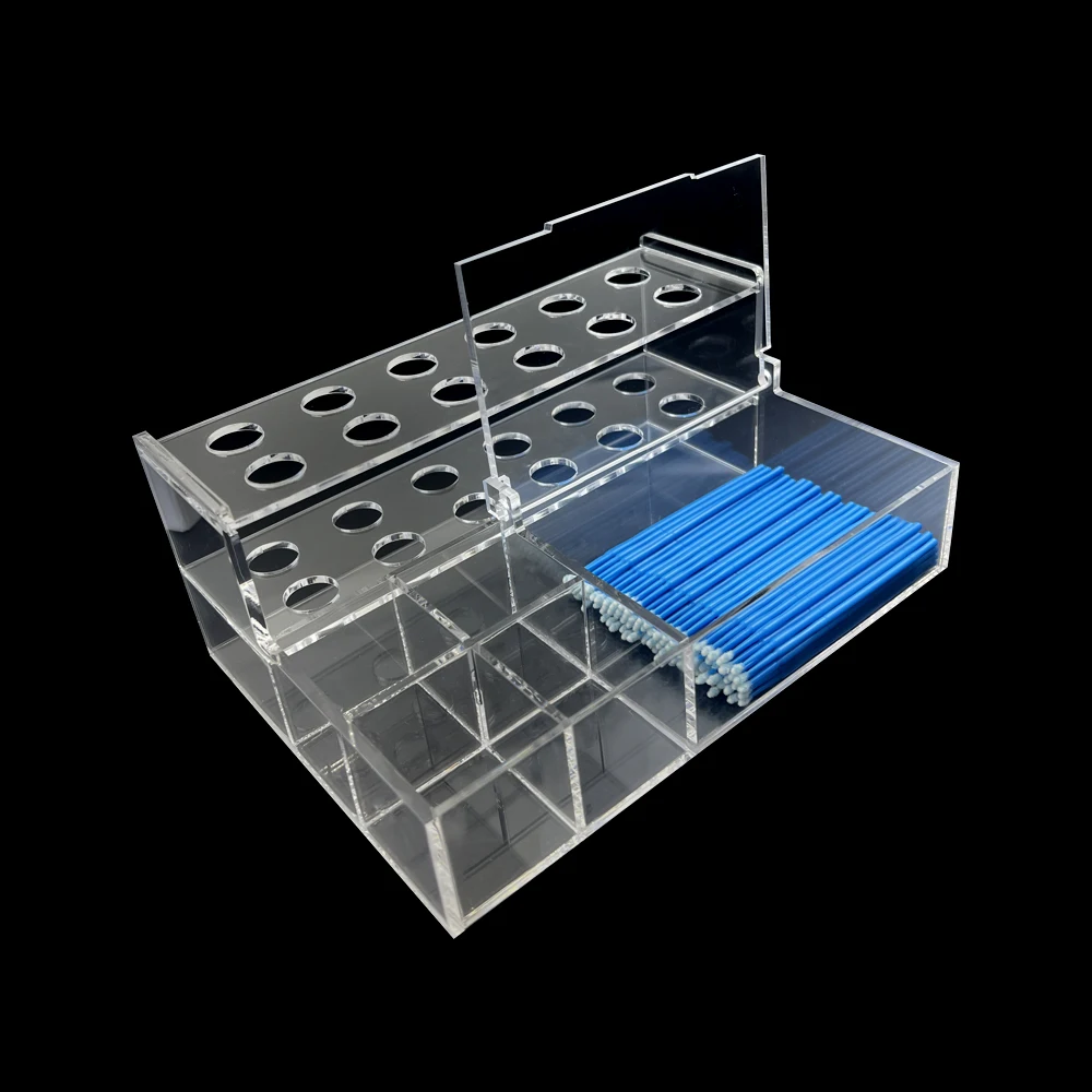 Caja de almacenamiento de acrílico Dental, aplicador de acrílico adhesivo, dispensador, soporte organizador para jeringa compuesta