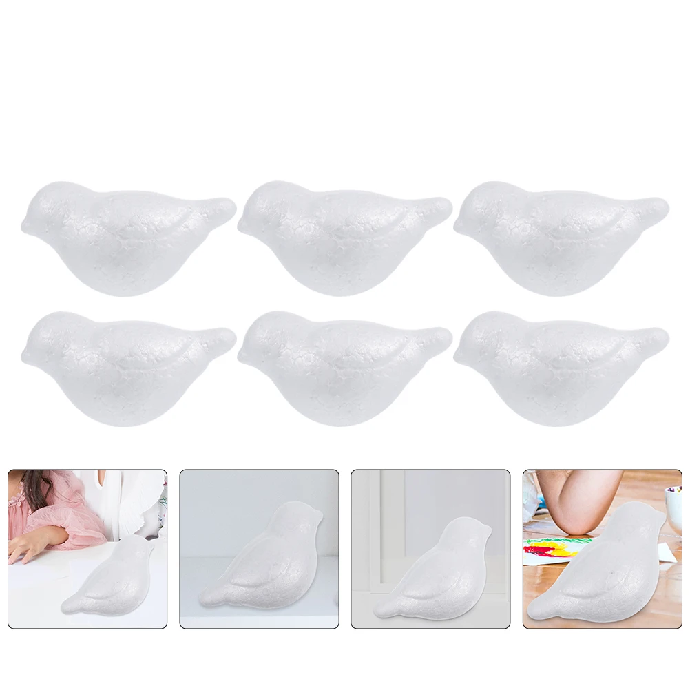 

12 Pcs Bird Embryo Painting Tool Foams Floral Bricks Birdie Artificial Craft Birds Child Christmas Crafts