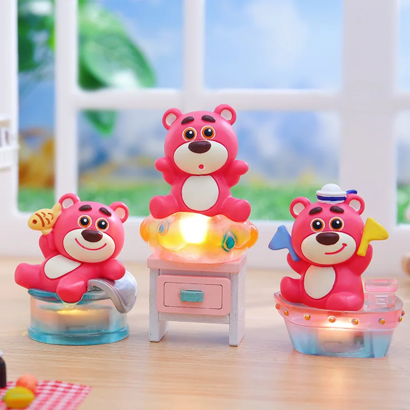 6pcs Lotso The Daily Routine Blind Box Bedroom Bedside Table Illuminated Ornament Cute Doll Model Children'S Toys Christmas Gift