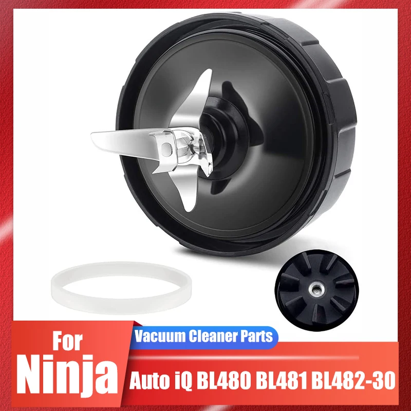 7 Fins Pro Extractor Blade for Nutri Ninja Auto iQ BL480 BL481 BL482-30 BL487 BL492 with Silicone Rubber Seals Sealing