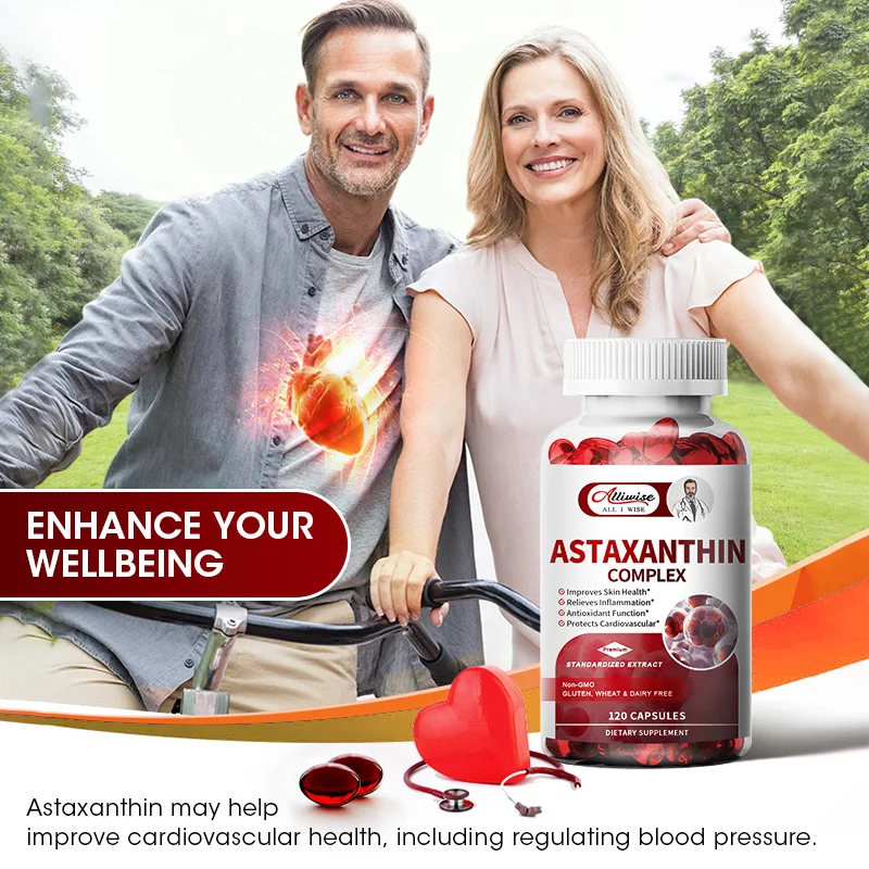 Alliwise Astaxanthin Supplement Capsules for Maximum Cardiovascular Health Accelerated Metabolism Supporting Eye Joint Health