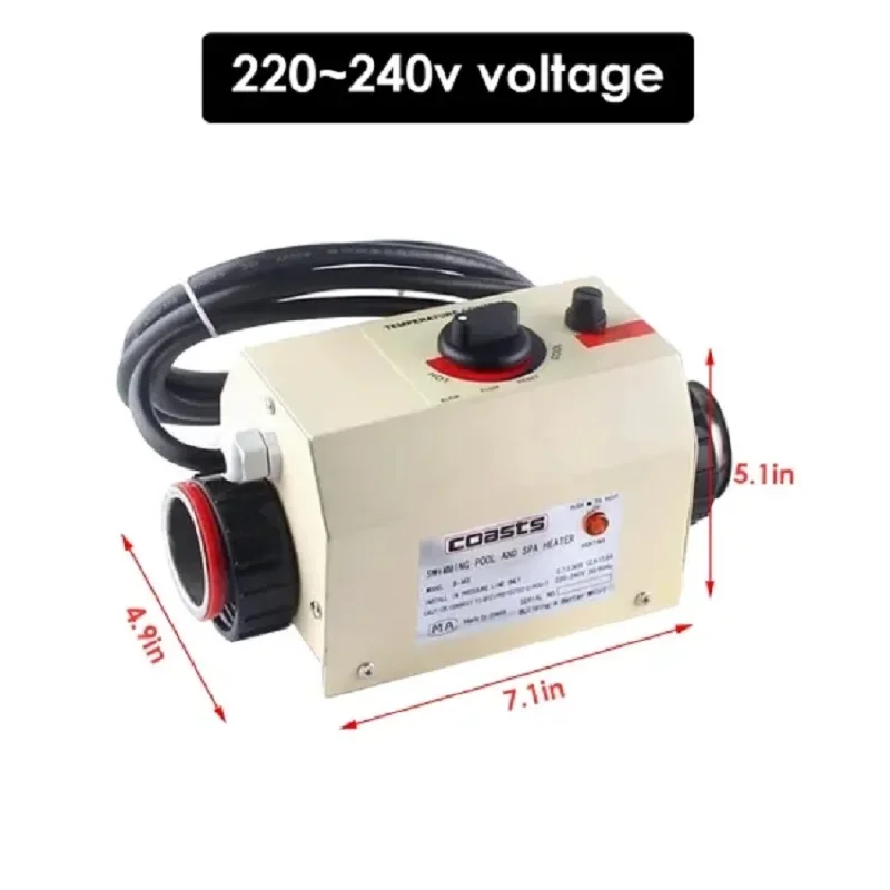 220V 3kw Swimming Pool Thermostat SPA Bath Portable Pool Heater Electric Water Heater Thermostat Heater Pump Machine