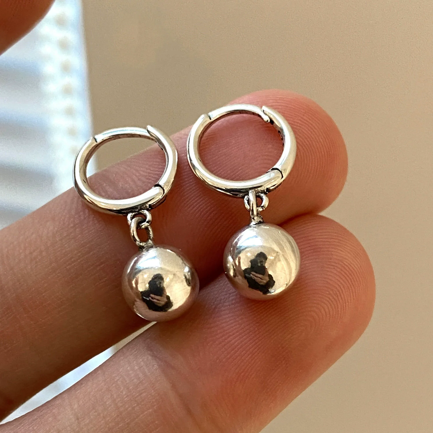 

Metal Ball Pendant Drop Earrings For Women Girls Vintage Classic Trendy Temperament Prevent Allergy Anniversary Jewelry Gift