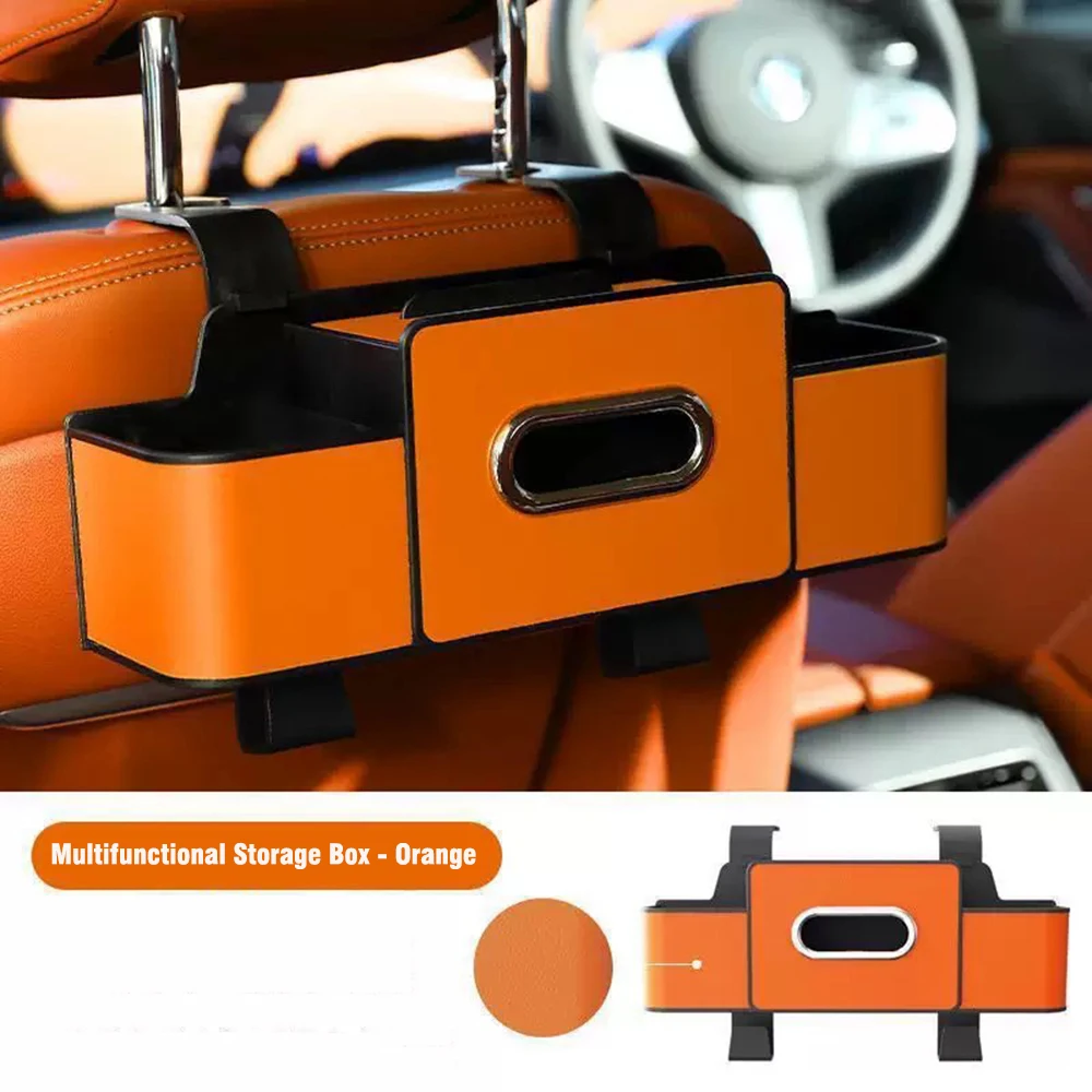 Multifunctional Car Seat Back Storage Box, Rear Seat Organizer with Tissue Bag, Cup Holder & Phone Stand Backseat Car Organizer - view 6