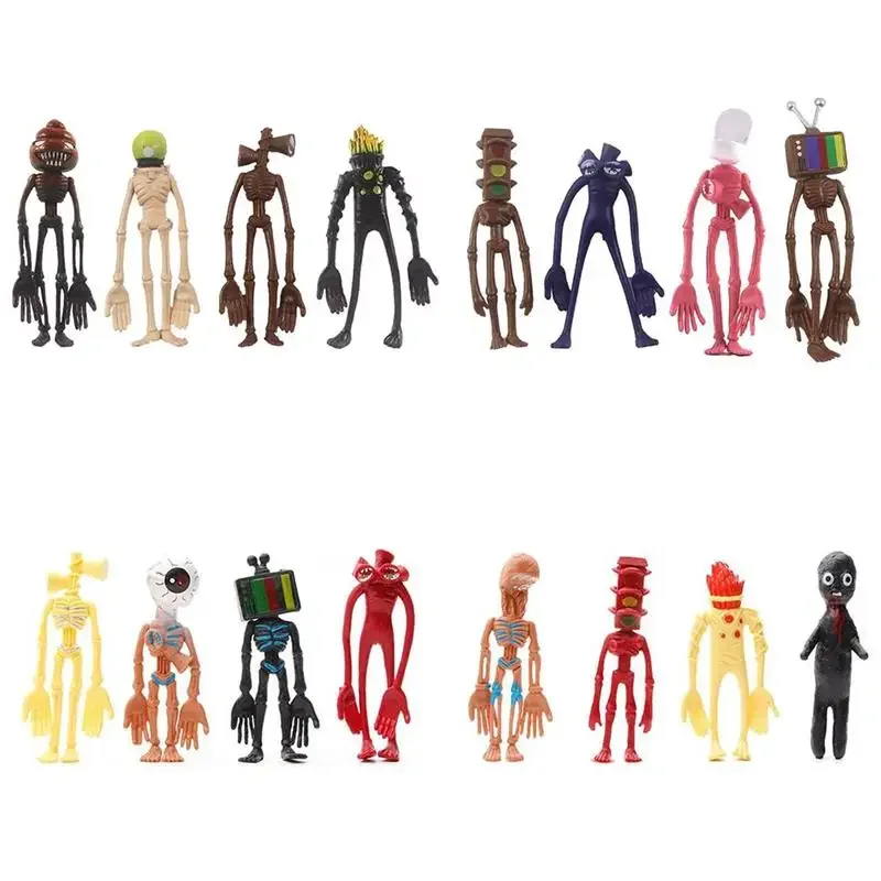 NUOVO 8 pz/set Sirena Testa Giocattolo IN PVC Action Figures Sirenhead Figura Modelli Horror Divertente Testa Giocattoli per I Bambini Bambini Regalo Di Compleanno