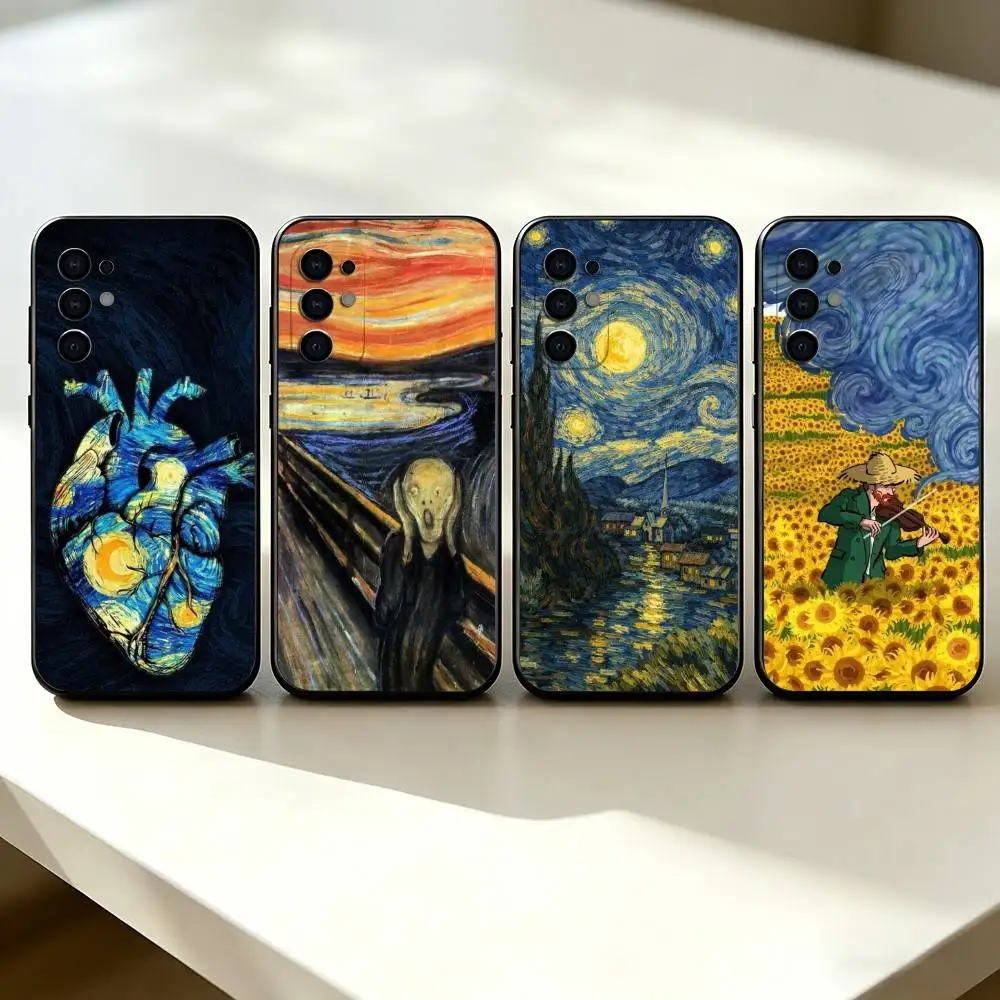 Vincent v-van g-Gogh Stylish Phone Case Black Silicone Soft For Samsung S25,S24,S21,S22,S23,S30,Ultra,S20,Plus,Fe,Lite