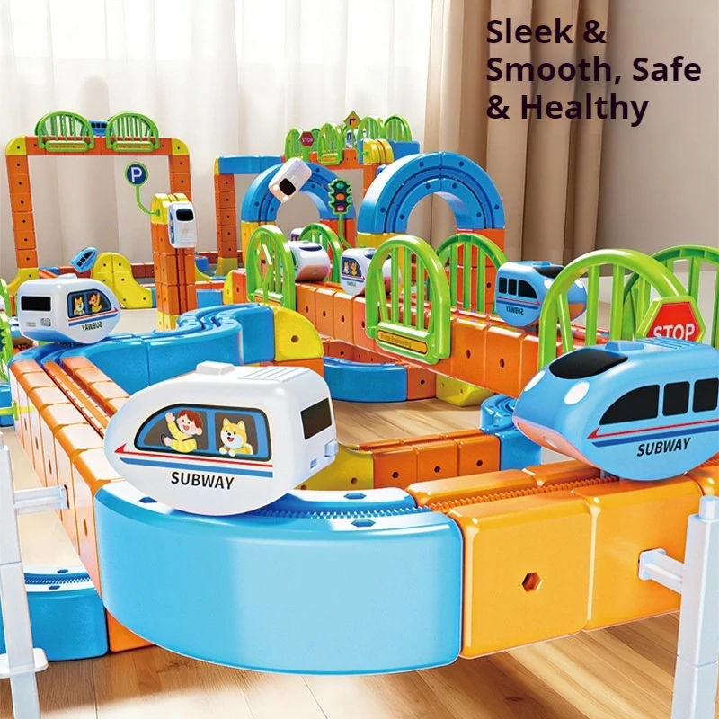New 3-track rail car anti gravity magnetic building block rail car magical and versatile puzzle assembly toy birthday gift