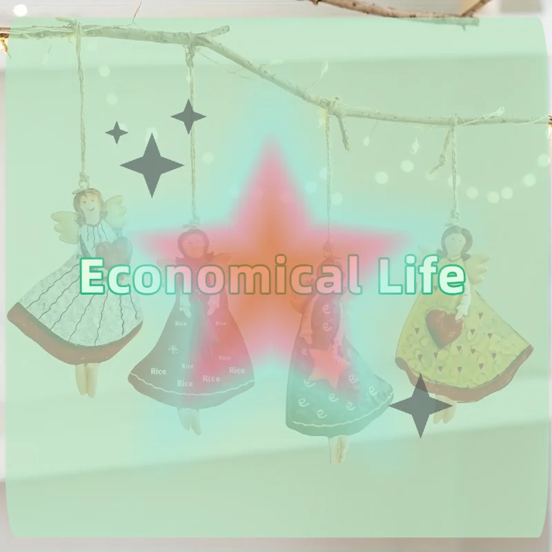 [MOA]4PCS/Set Vintage Angel Hanging Decor Fantasy Wooden Xmas Tree Hanging Ornament Decor For Home New Year Gift Christmas Decor