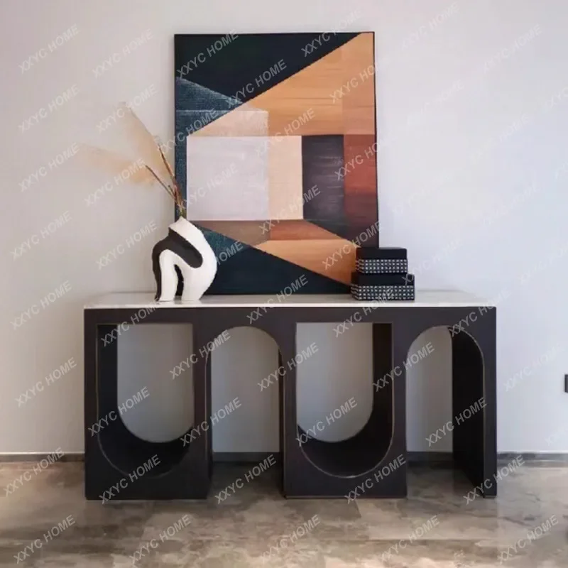 ML  entry entrance table partition modern light luxury living room against the wall strip case Roman arch end view table