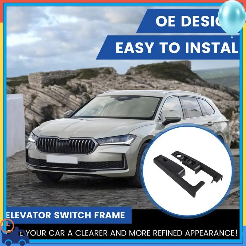 

A90Q-For Skoda Superb Door Handle Front Left And Right Door Armrest Box Inner Handle Frame, The Lifter Switch Box Black