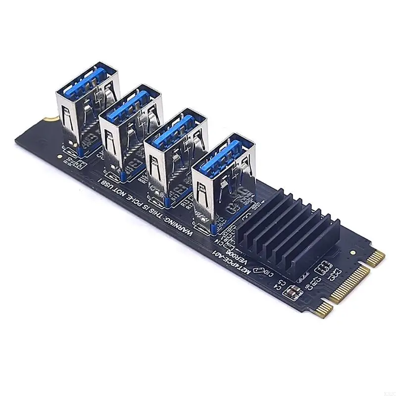 K32C для M.2 PCI-E Riser Card для майнинга 4-портовой M-Key Adapter Module PCI-E для победы