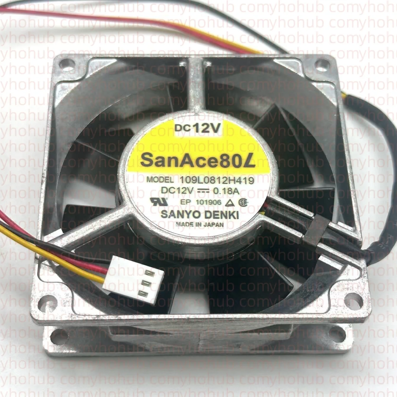 

Ltsf For SANYO DENKI 109L0812H419 DC 12V 0.18A 80x80x25mm 3-Wire Server Cooling Fan8cm