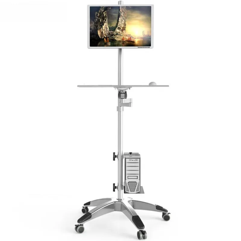 

Computer LCD mobile bracket, floor lift rotating cart frame