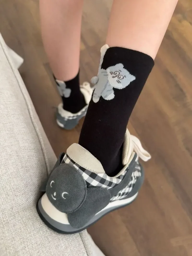 2/3/5 Paar niedliche Baumwollsocken mit Cartoon-Katzenmotiven, Paarsocken für Damen und Herren, lustige Katzensocken, Kawaii-Stricksocken, originelles Weihnachtsgeschenk – Detail 10