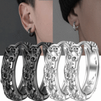 Pixiu Feng Shui Earrings Wealth Protection Amulet Lucky Ear Studs Jewelry Men Women Gift