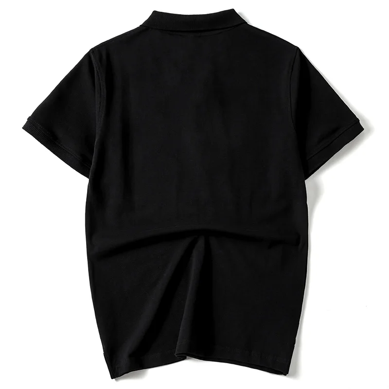 Luxury Embroidery Teddy Bear Men\'s Polo Shirt Summer Thin 100%Cotton Hip-Hop Harajuku Black Lapel Short-Sleeved Tops Male M-4XL