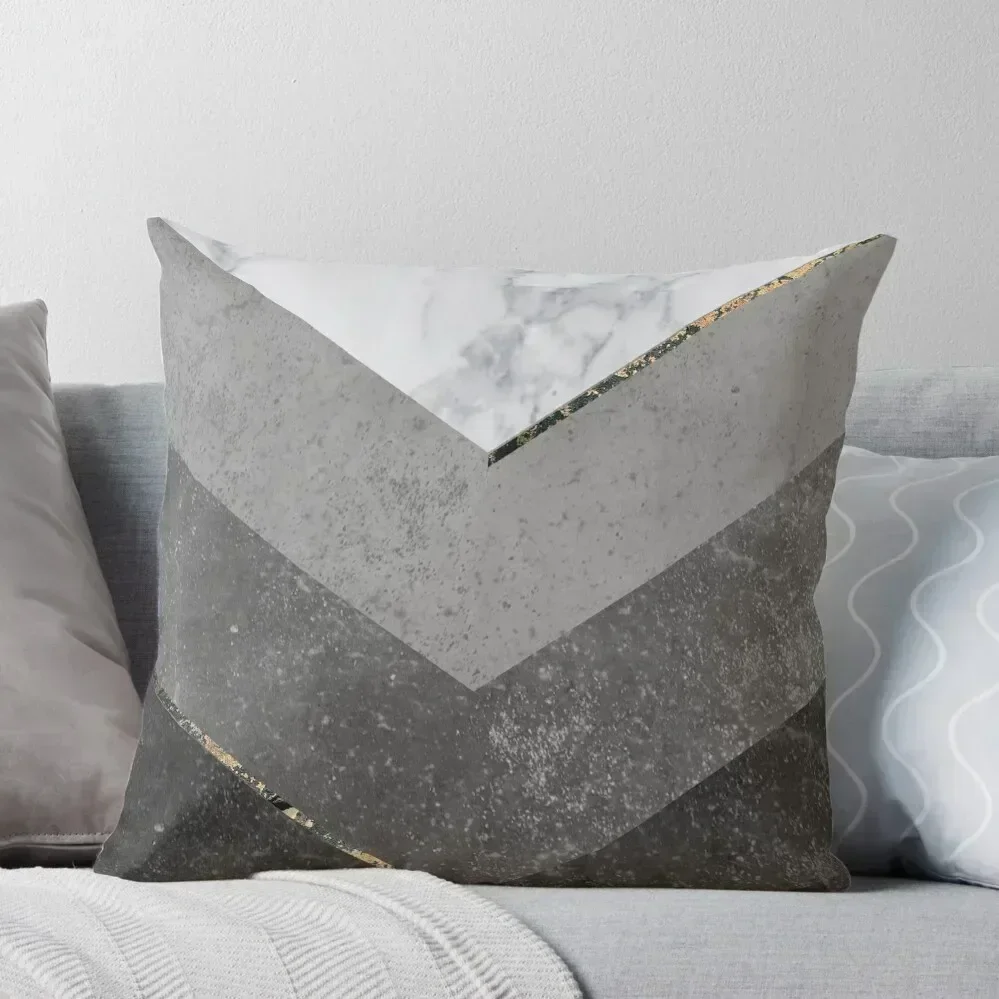

Marble Gray Copper Black Gold Chevron Throw Pillow home decor items Couch Pillows Custom Cushion pillow