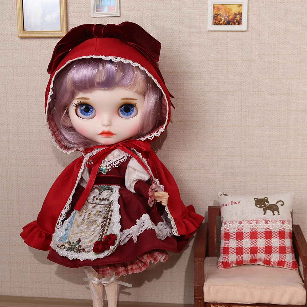 

ICY DBS Blyth Doll Set Little Red Riding Hood with Cape Set Anime Girl Clothes 1/6 BJD OB24