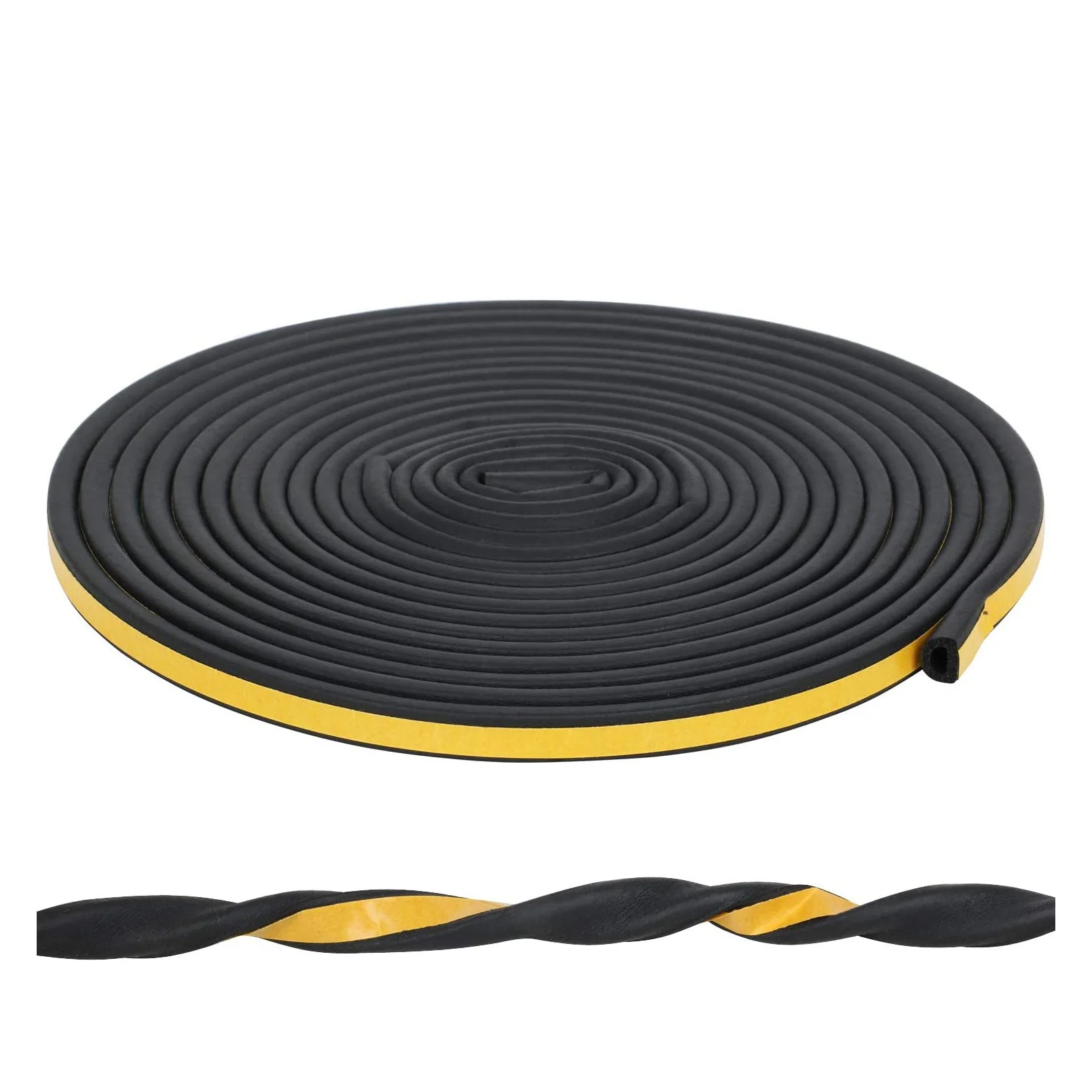 U-VBN-Self Adhesive Sealing Strip Door Insulation Strip 5M Black D Shaped Car Door Seal Glue Strip for Door and Window