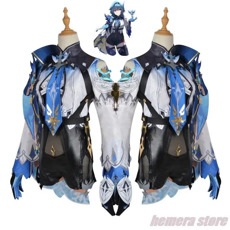 

Цианиме игра Genshin Impact Eula Lawrence косплей костюм парик обувь Mondstadt Knights Of Favonius сексуальная женская униформа Хэллоуин Su