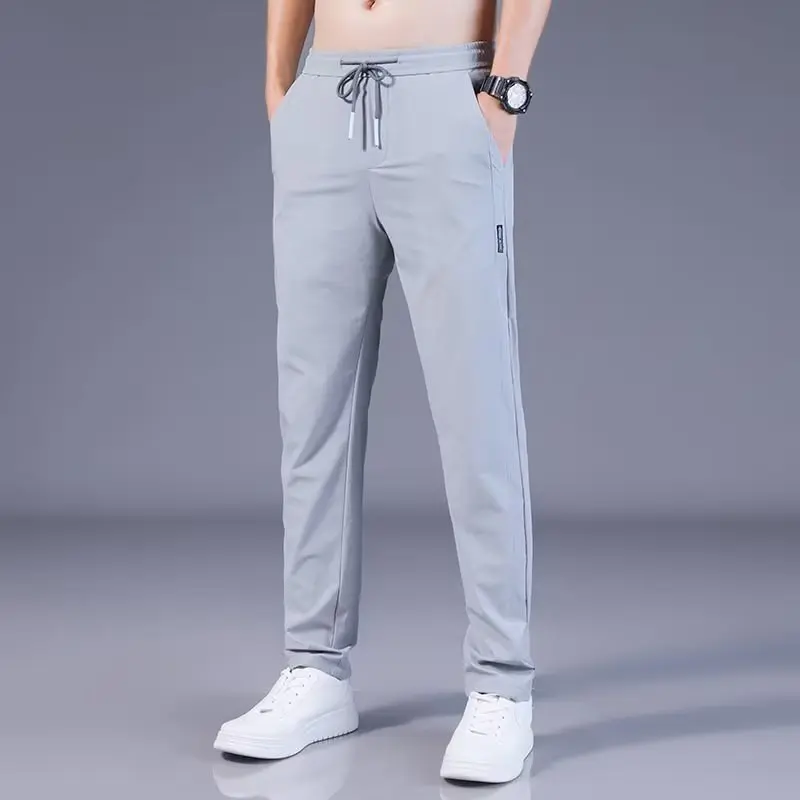 Summer Men Ice Silk Pants Straight Fit Large Size Multi Functional Comfortable Lightweight Quick Dry Sports Trousers image 6