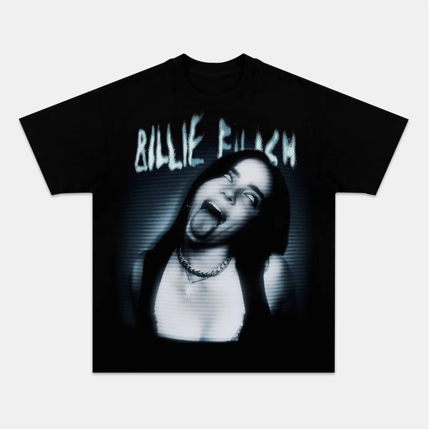 Billie Eilish Muster-Sommer-T-Shirt, bedrucktes Muster-T-Shirt, Y2K, locker, beliebt, Street-Casual, bequem, kurzärmeliges Hemd – Detail 8