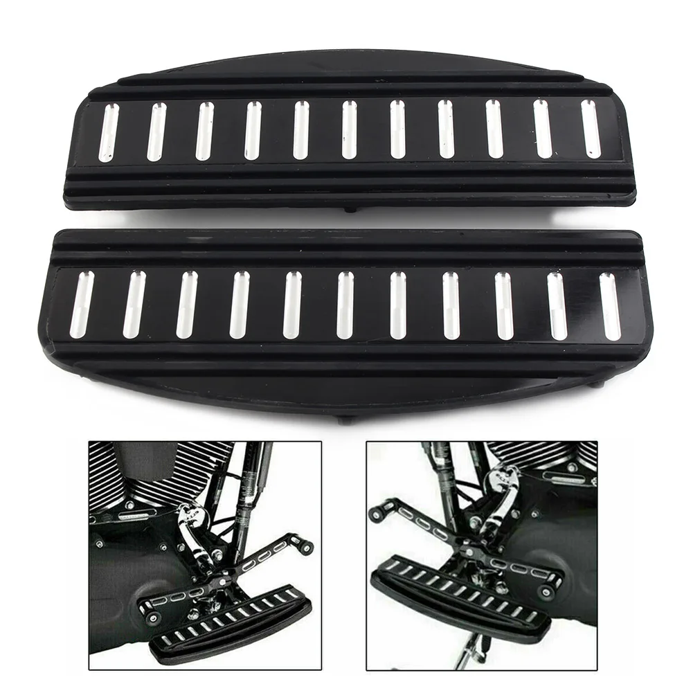 

1Pair Black Motorcycle Rider Insert Floorboard Footboard Kit For Harley Touring 1986-2019 FLHR