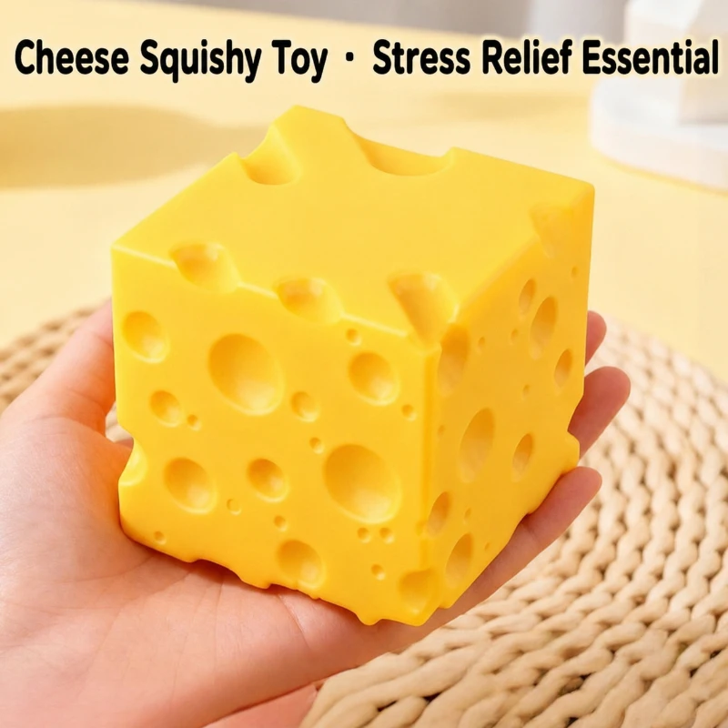 Large Size 11x11x11cm Simulation Cheese Soft Slow Rebounding Squeeze Pinch Cheese Block Large Soft Toy Office Decompression Toys
