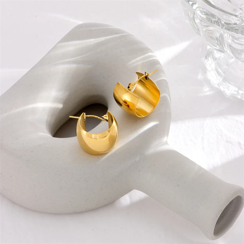 DIEYURO 316L Stainless Gold Color Hollow Ball Hoop Earrings For Women 2022 New Fashion High Quality Designer Girls Jewelry