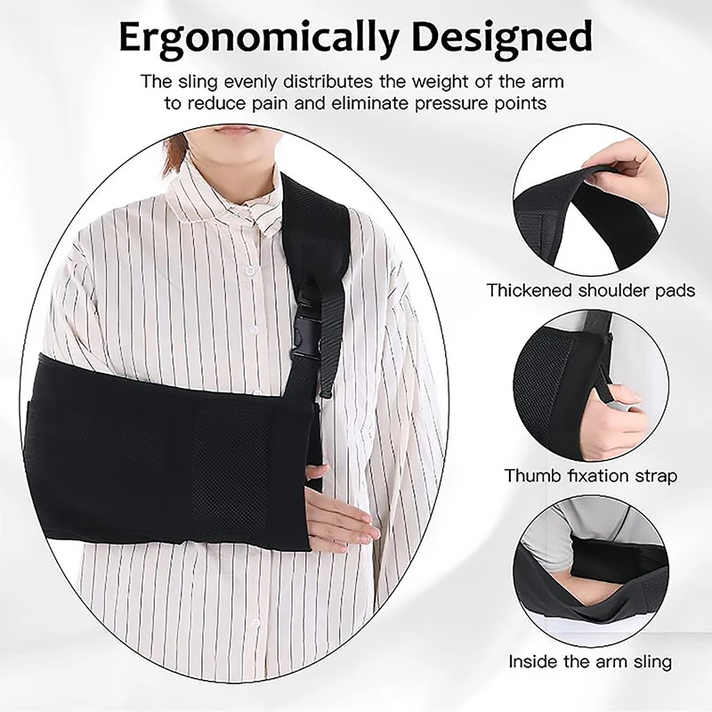 Breathable Arm Sling Brace Adjustable Shoulder Strap Arm Immobilizer Fracture Sprain Wrist Arm Elbow Forearm Fixed Belt Strap