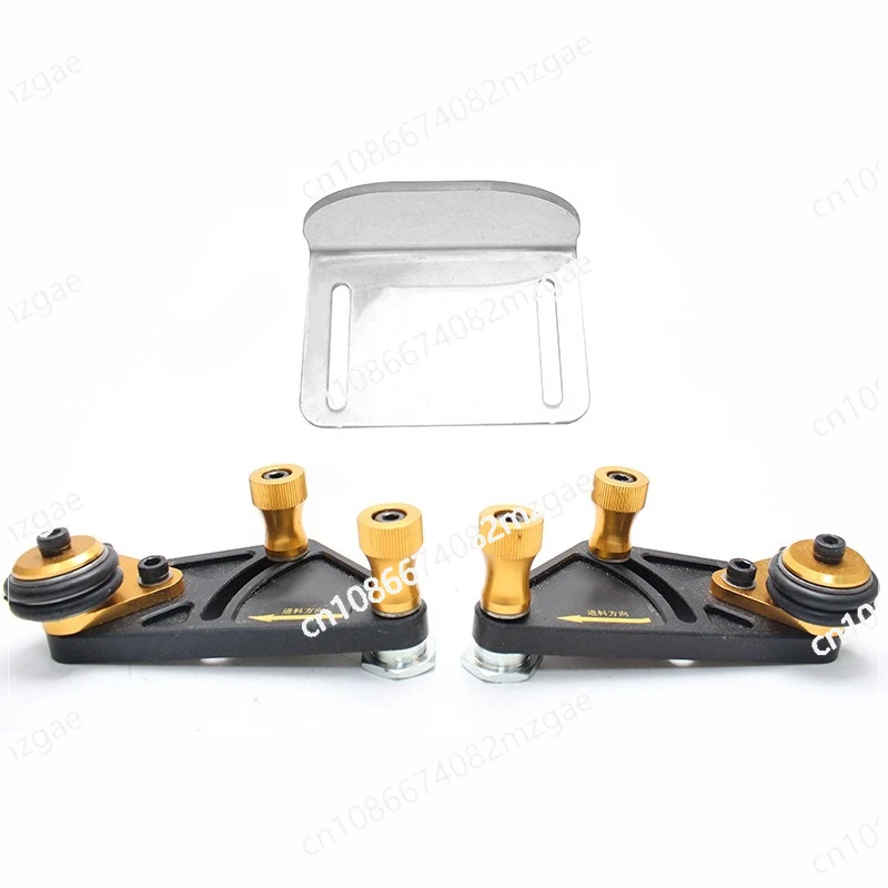 

Woodworking aluminum alloy multi-purpose feather plate sawing machine press feeder guide woodworking safety push tool
