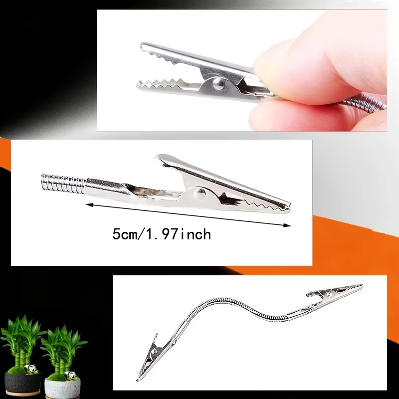 Metal Long-Tailed Alligator Clip Set, 3/6 Flexible Spring Clips, Convenient Double-Headed Clips, Flexible Gooseneck, 360-Degree Rotation ° Adjustable Height and Angle at Will, Suitable for DIY Greeting Cards, Photos, Business Cards, Office Documents, Handmade Model Making, and Mosquito Coil Holders.