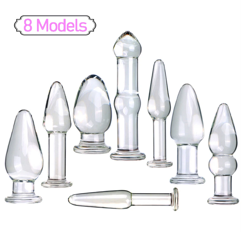 8 Model Crystal Anal Beads Pyrex Glass Buttplug Dildo Ball Anus Plugs Prostate Massager Sex Toys for Adult Products Women Men