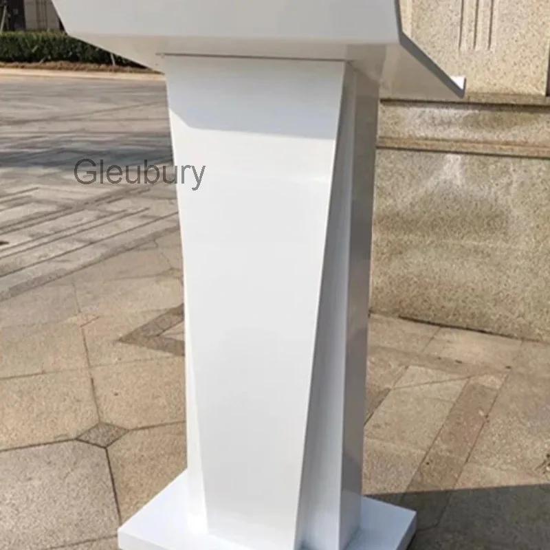 Stainless Steel Baked Reception Desks Paint High-end Simple Modern Reception Desks Speech Office Furniture Военное ДелоZY40JDT