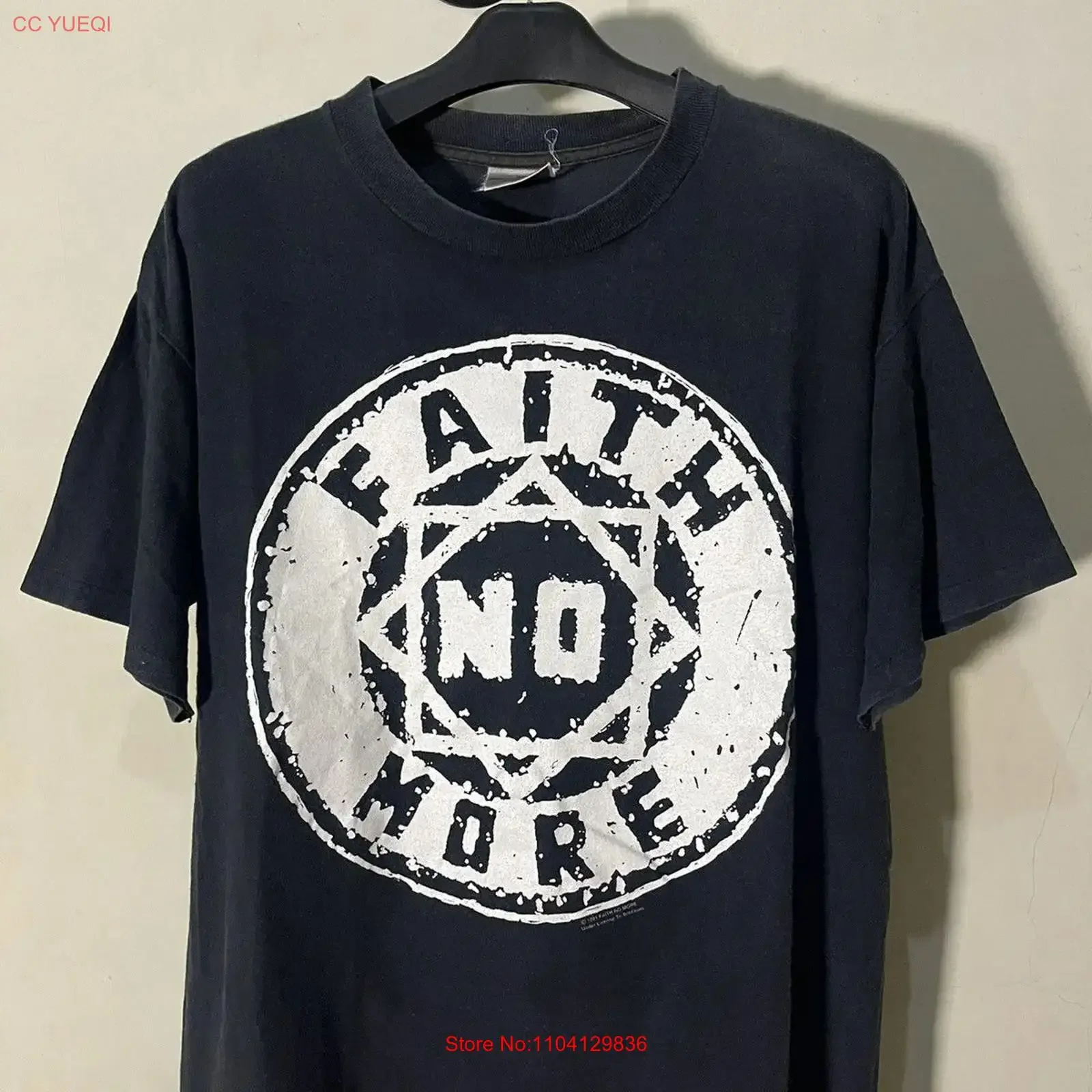 Vtg 1991 Faith No More We Care a Lot Album Band t shirt Remake NH18040 vintage Washed homme streetwear graphic Soft