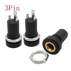 3Pin 3.5mm Audio Jack Socket 3/4 Pole Stereo Solder Panel Mount 3.5 mm Headphone Female Socket Connector With Nut