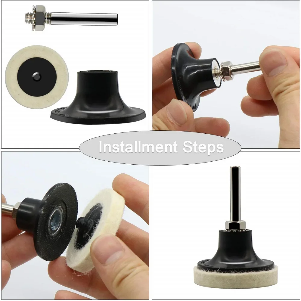 2 szt. 2-calowe uchwyty do tarcz szlifierskich Roll Lock, podkładki Roll Lock, adapter szybkiej wymiany z trzpieniem 1/4 cala do szlifowania i polerowania — zdjęcie 5